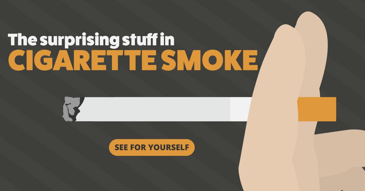 The surprising stuff in cigarette smoke. See for yourself.